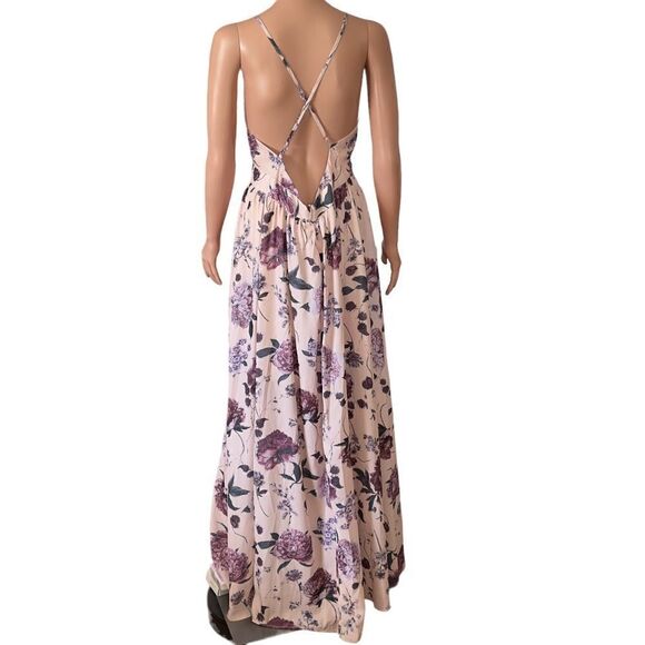 SHEIN Crisscross Back Floral Maxi Dress LARGE - Picture 3 of 14